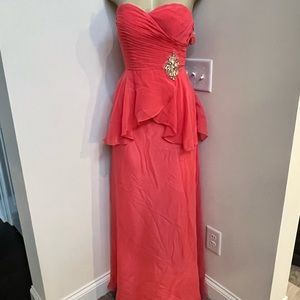 Juliet coral strapless corset gown dress